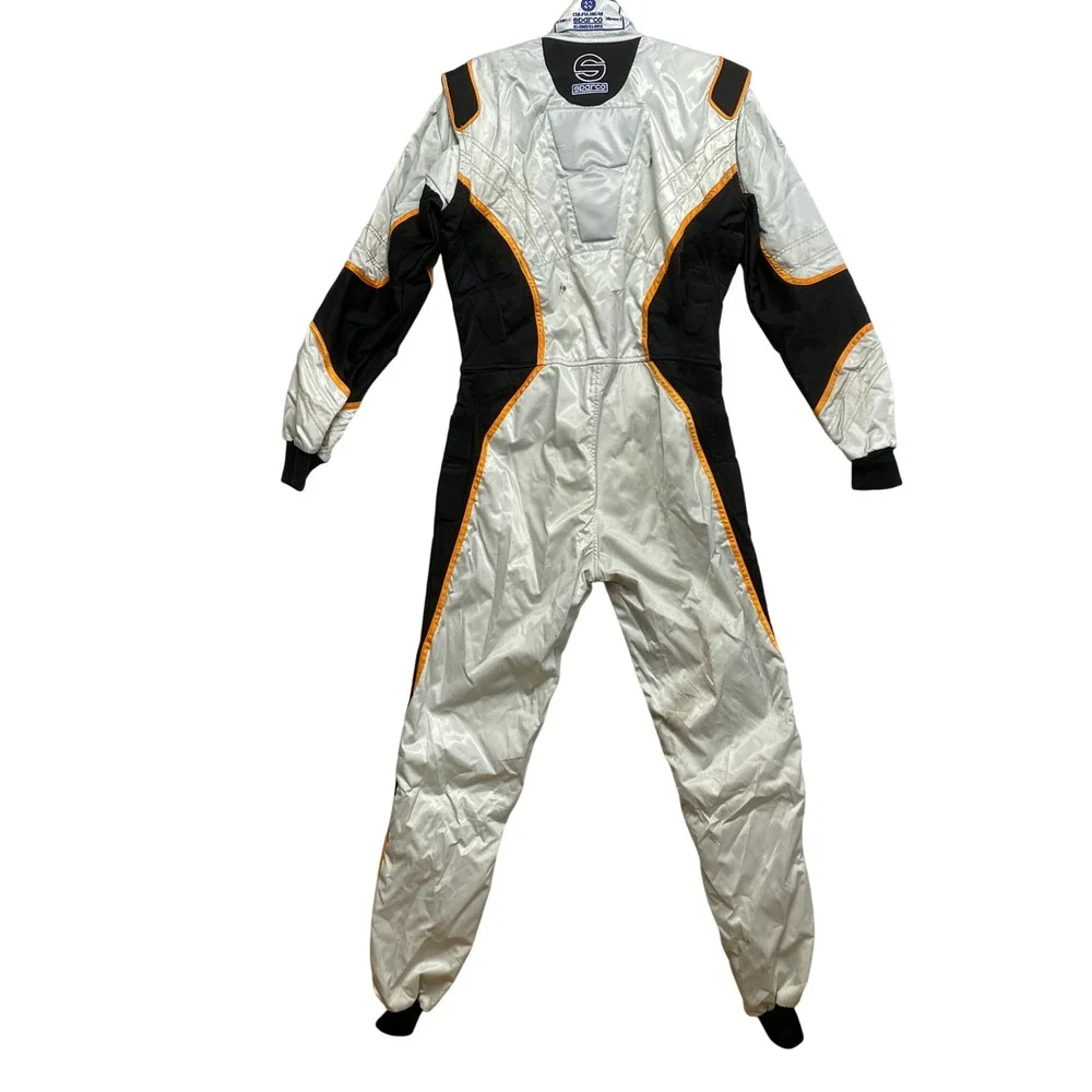 Sparco K26 Racing Suit Mens M White Black Orange Kerb Kart CIK-FIA Niveau 2 2001